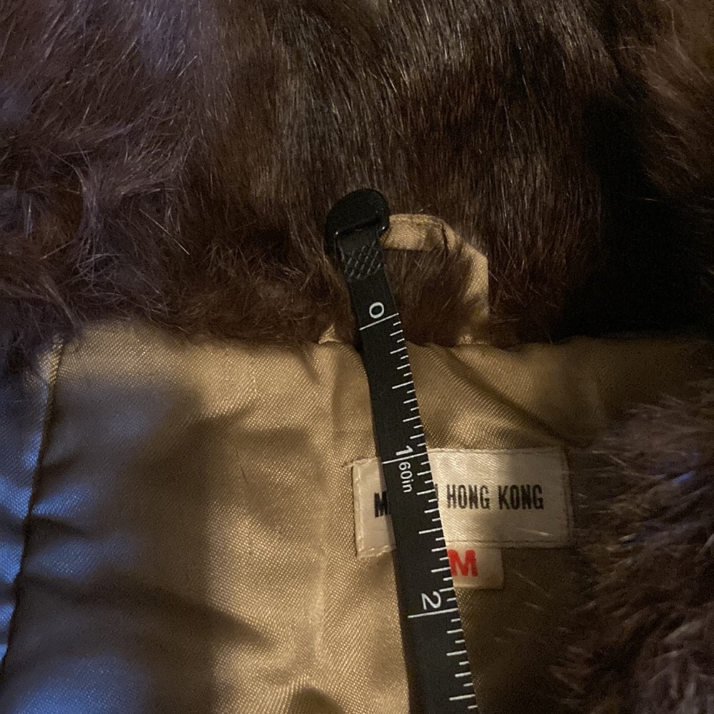 Women's Brown Real Rabbit Fur Jacket - Classic Cozy Coat - Picture 14 of 16